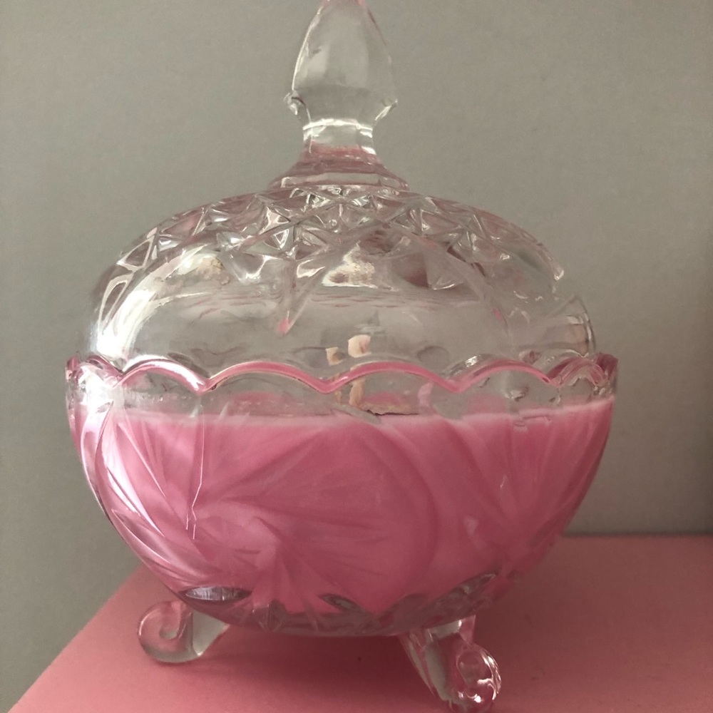Vintage glassware repurposed into beautiful quality candles